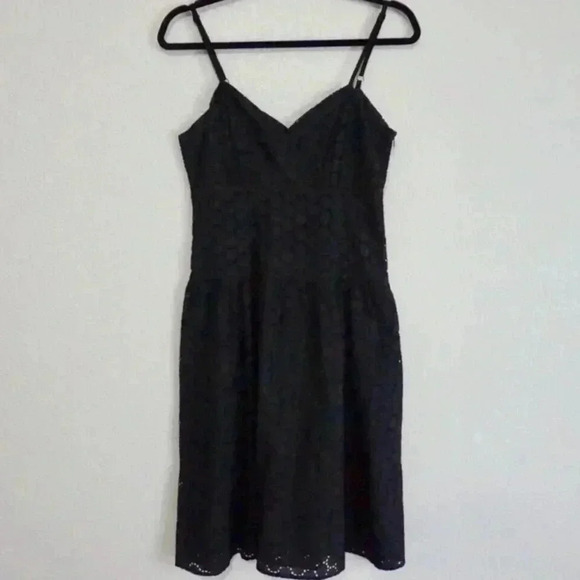 Tweeds Eyelet Adjustable Strap Sleeveless Dress - Picture 3 of 7